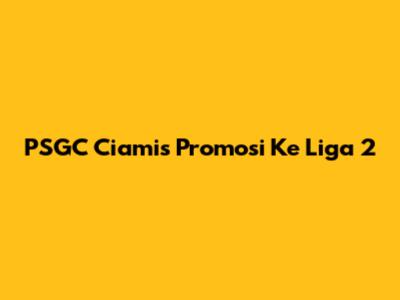 PSGC Ciamis Promosi Ke Liga 2