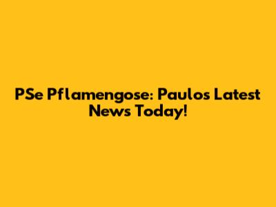 PSe Pflamengose: Paulo's Latest News Today!
