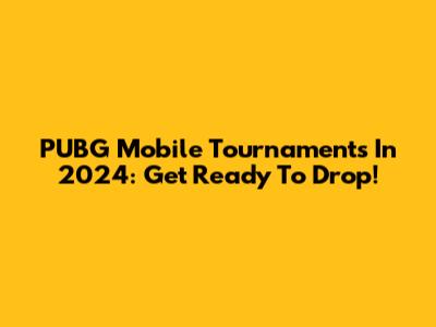 PUBG Mobile Tournaments In 2024: Get Ready To Drop!
