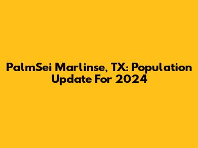 PalmSei Marlinse, TX: Population Update For 2024