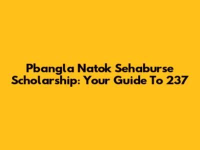 Pbangla Natok Sehaburse Scholarship: Your Guide To 237