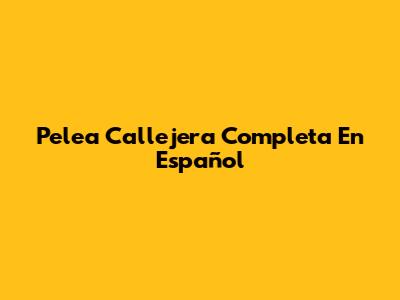 Pelea Callejera Completa En Español