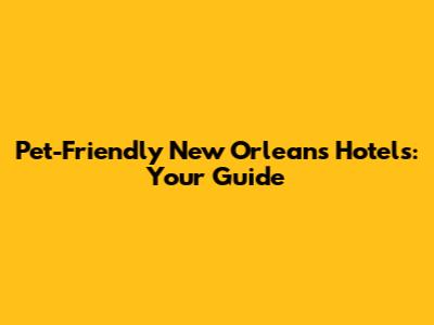 Pet-Friendly New Orleans Hotels: Your Guide