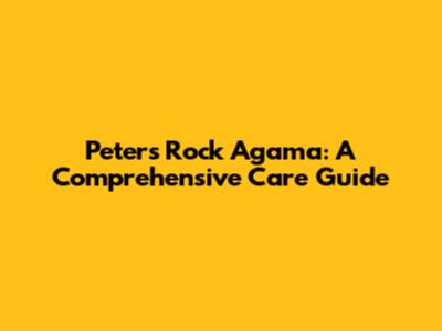 Peter's Rock Agama: A Comprehensive Care Guide