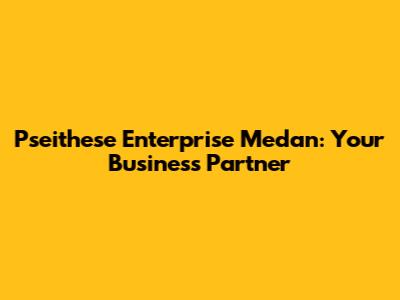 Pseithese Enterprise Medan: Your Business Partner