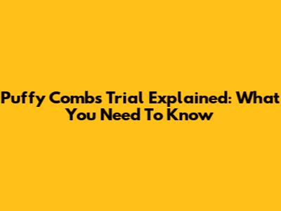 Puffy Combs Trial Explained: What You Need To Know