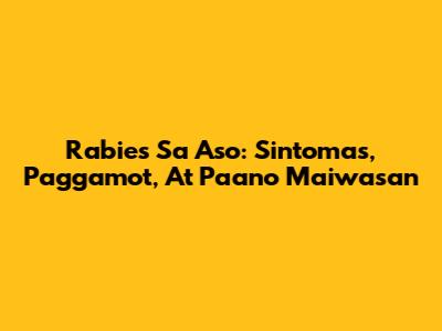 Rabies Sa Aso: Sintomas, Paggamot, At Paano Maiwasan