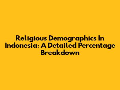 Religious Demographics In Indonesia: A Detailed Percentage Breakdown