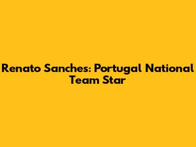 Renato Sanches: Portugal National Team Star