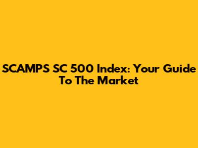 SCAMPS SC 500 Index: Your Guide To The Market