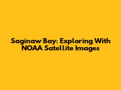Saginaw Bay: Exploring With NOAA Satellite Images