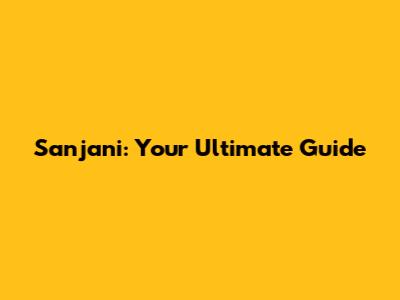Sanjani: Your Ultimate Guide
