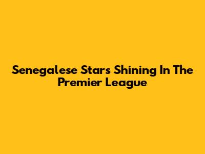 Senegalese Stars Shining In The Premier League