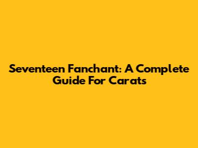 Seventeen Fanchant: A Complete Guide For Carats