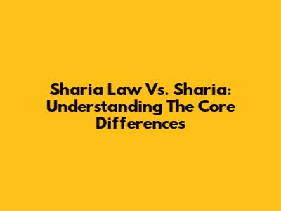 Sharia Law Vs. Sharia: Understanding The Core Differences