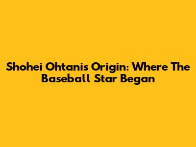 Shohei Ohtani's Origin: Where The Baseball Star Began