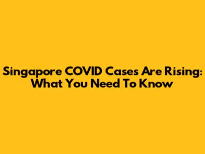 Singapore COVID Cases Are Rising: What You Need To Know