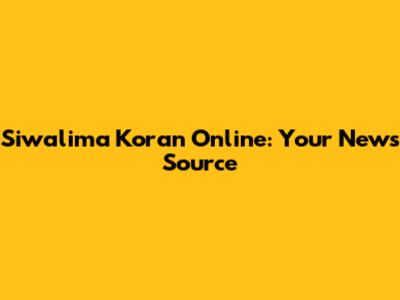 Siwalima Koran Online: Your News Source