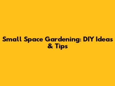Small Space Gardening: DIY Ideas & Tips
