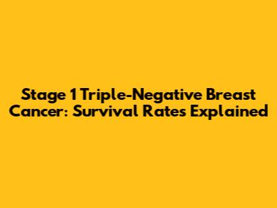 Stage 1 Triple-Negative Breast Cancer: Survival Rates Explained