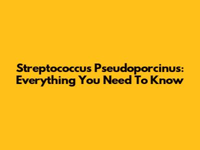 Streptococcus Pseudoporcinus: Everything You Need To Know
