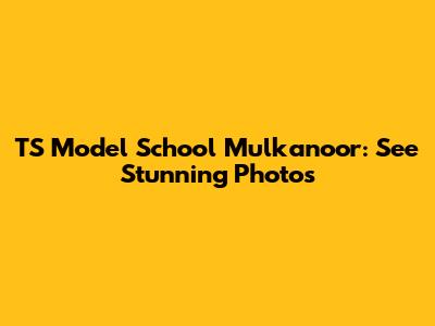 TS Model School Mulkanoor: See Stunning Photos