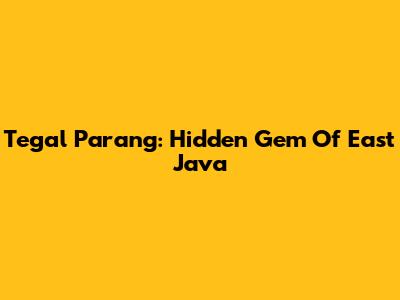 Tegal Parang: Hidden Gem Of East Java