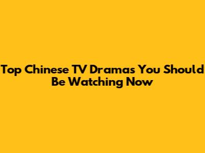 Top Chinese TV Dramas You Should Be Watching Now