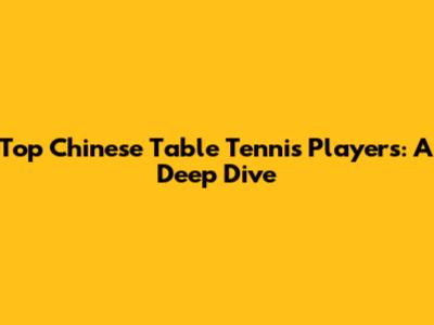 Top Chinese Table Tennis Players: A Deep Dive
