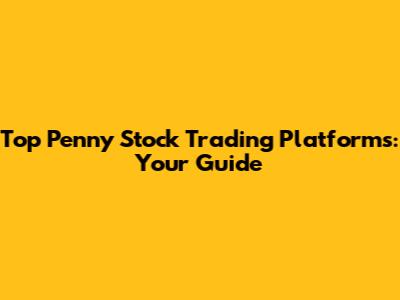 Top Penny Stock Trading Platforms: Your Guide