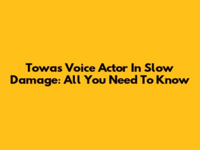 Towa's Voice Actor In Slow Damage: All You Need To Know