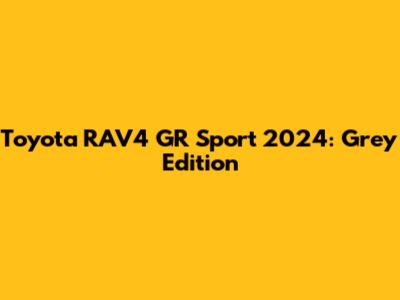 Toyota RAV4 GR Sport 2024: Grey Edition