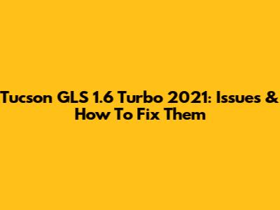 Tucson GLS 1.6 Turbo 2021: Issues & How To Fix Them