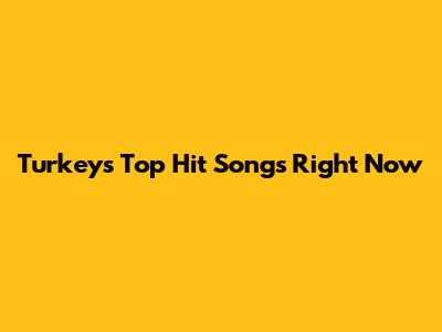 Turkey's Top Hit Songs Right Now