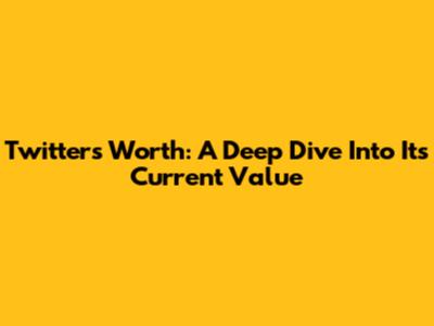 Twitter's Worth: A Deep Dive Into Its Current Value