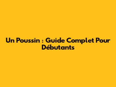 Un Poussin : Guide Complet Pour Débutants