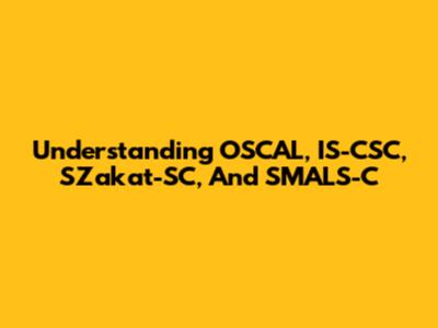 Understanding OSCAL, IS-CSC, SZakat-SC, And SMALS-C