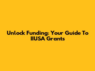 Unlock Funding: Your Guide To IIUSA Grants