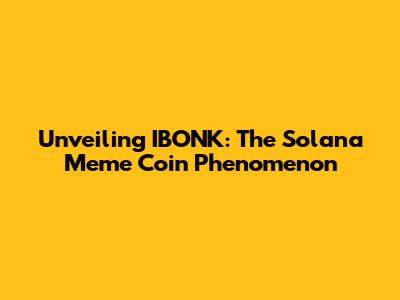 Unveiling IBONK: The Solana Meme Coin Phenomenon