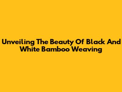 Unveiling The Beauty Of Black And White Bamboo Weaving