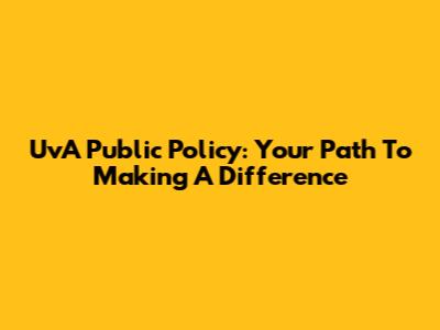 UvA Public Policy: Your Path To Making A Difference