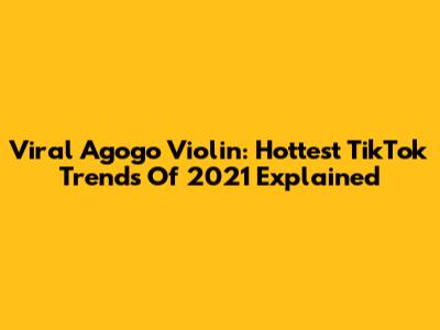 Viral Agogo Violin: Hottest TikTok Trends Of 2021 Explained
