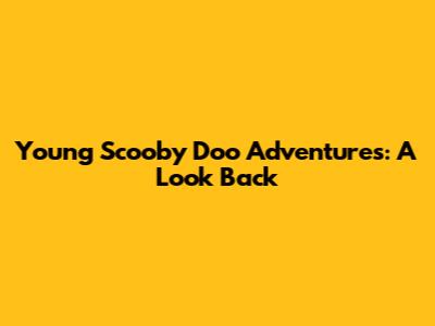 Young Scooby Doo Adventures: A Look Back