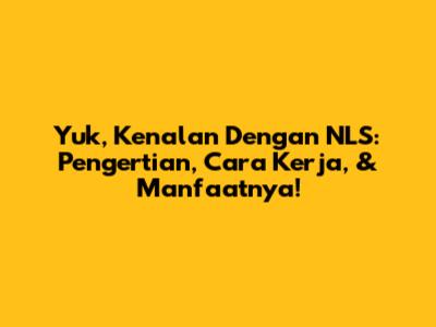 Yuk, Kenalan Dengan NLS: Pengertian, Cara Kerja, & Manfaatnya!