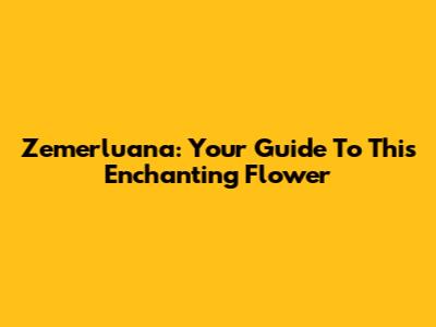 Zemerluana: Your Guide To This Enchanting Flower