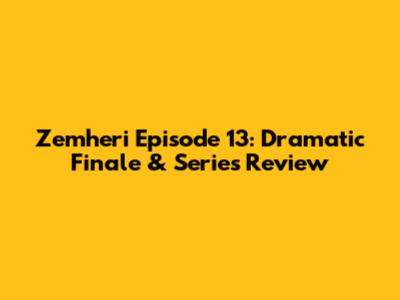 Zemheri Episode 13: Dramatic Finale & Series Review