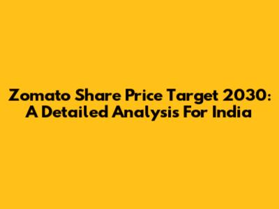 Zomato Share Price Target 2030: A Detailed Analysis For India